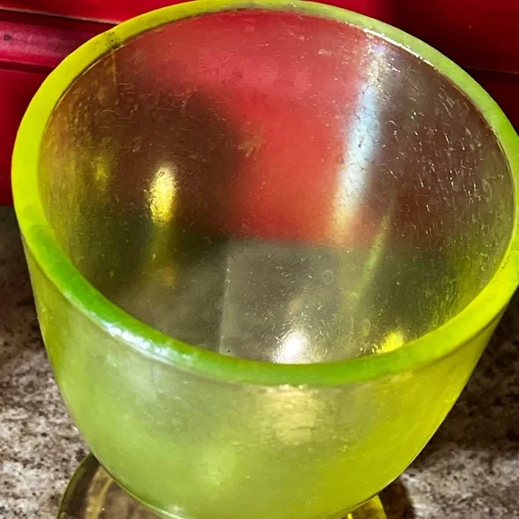 Westmorland Uranium Glass Pitcher Orange Lime UV Depression Black Light VTG Deco - Picture 9 of 16